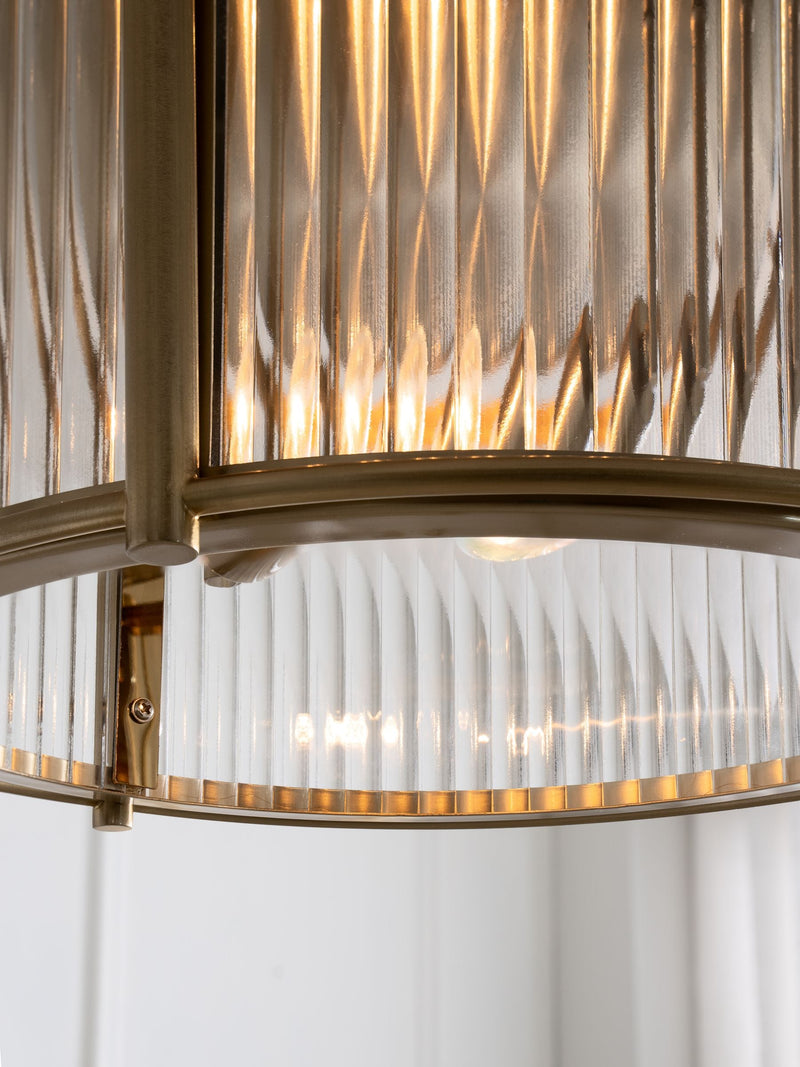 Hertford ceiling light with nickel finish and reeded glass (British brand)