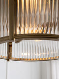 Hertford ceiling light with nickel finish and reeded glass (British brand)