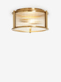 Hertford ceiling light with nickel finish and reeded glass (British brand)