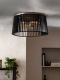 Flush ceiling light black metal 38cm - British product