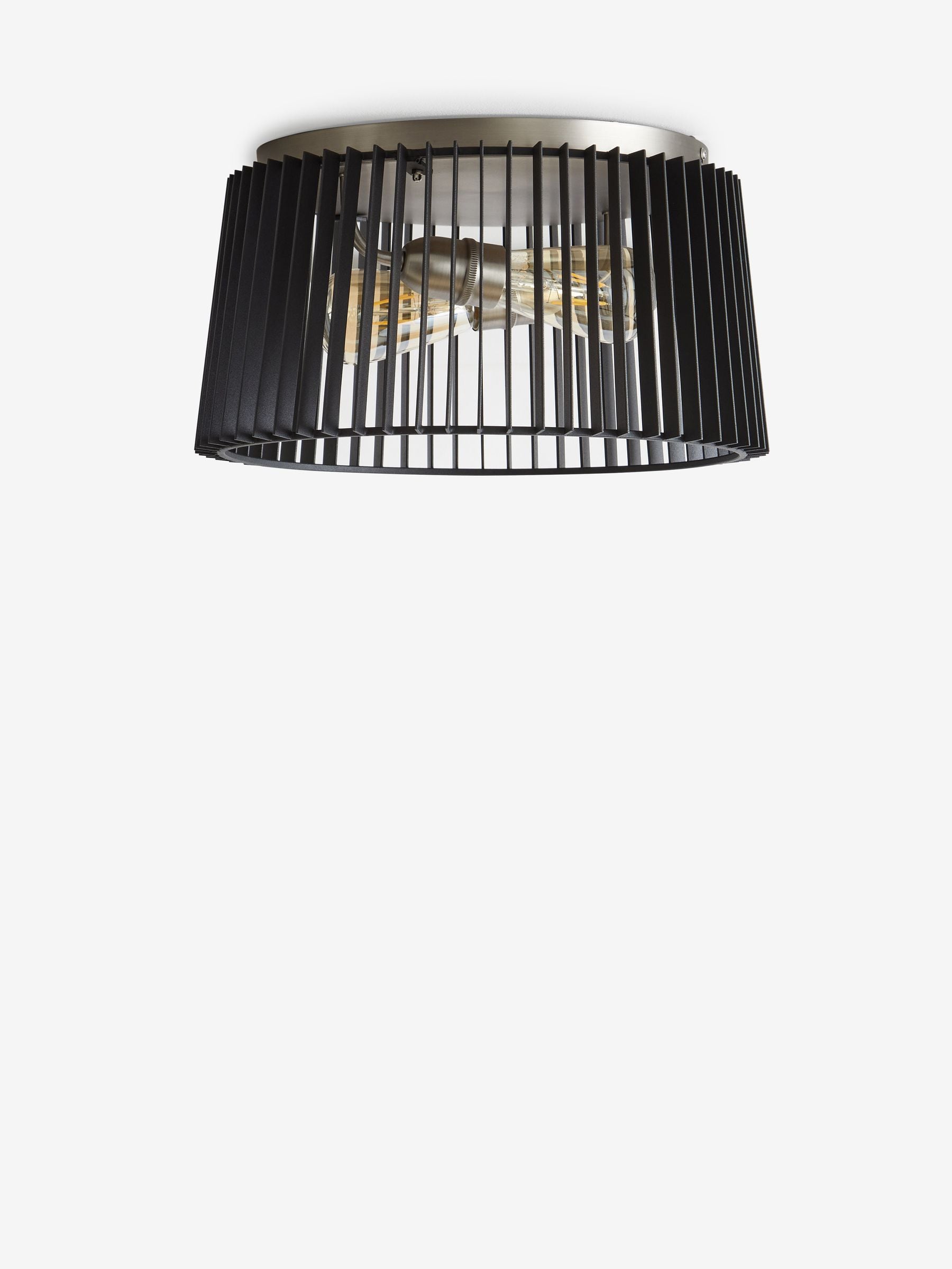 Flush ceiling light black metal 38cm - British product