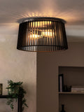 Flush ceiling light black metal 38cm - British product