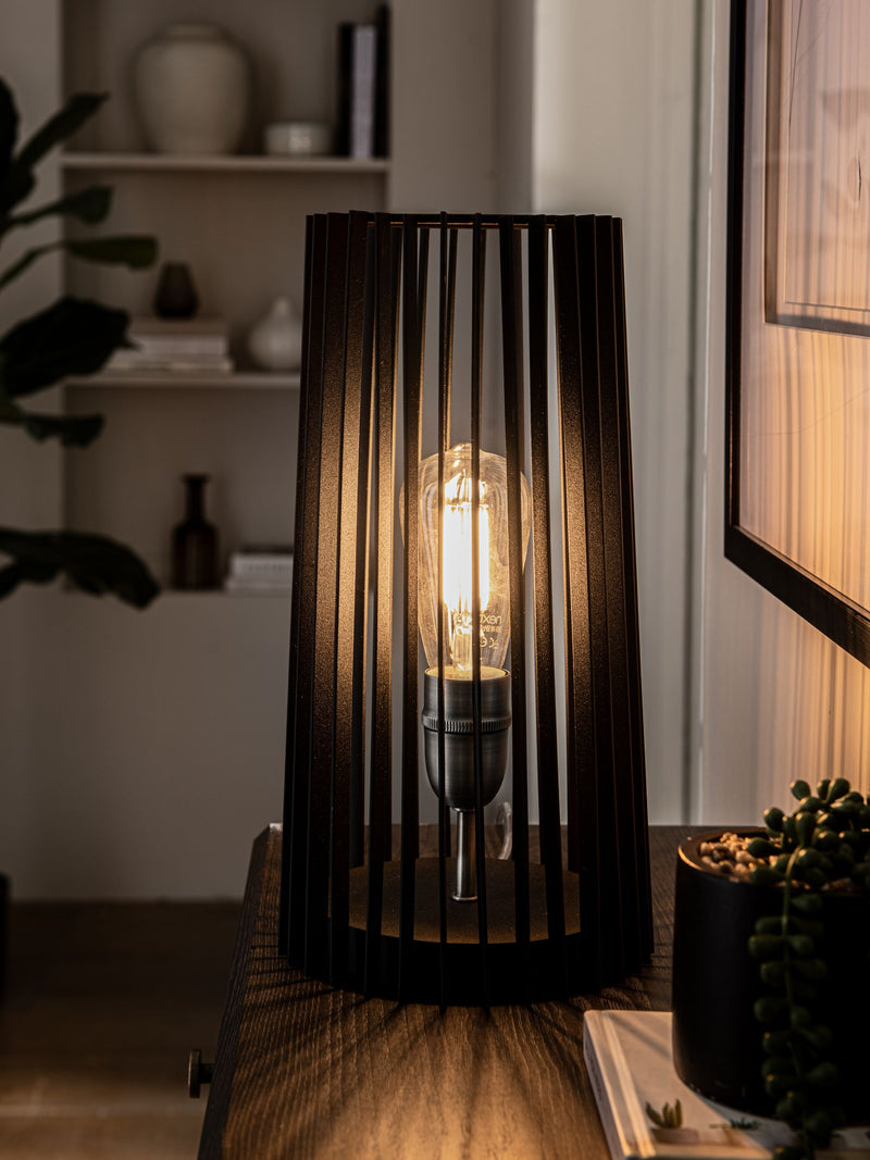 Black Brooklyn table lamp 35cm height, imported from the UK