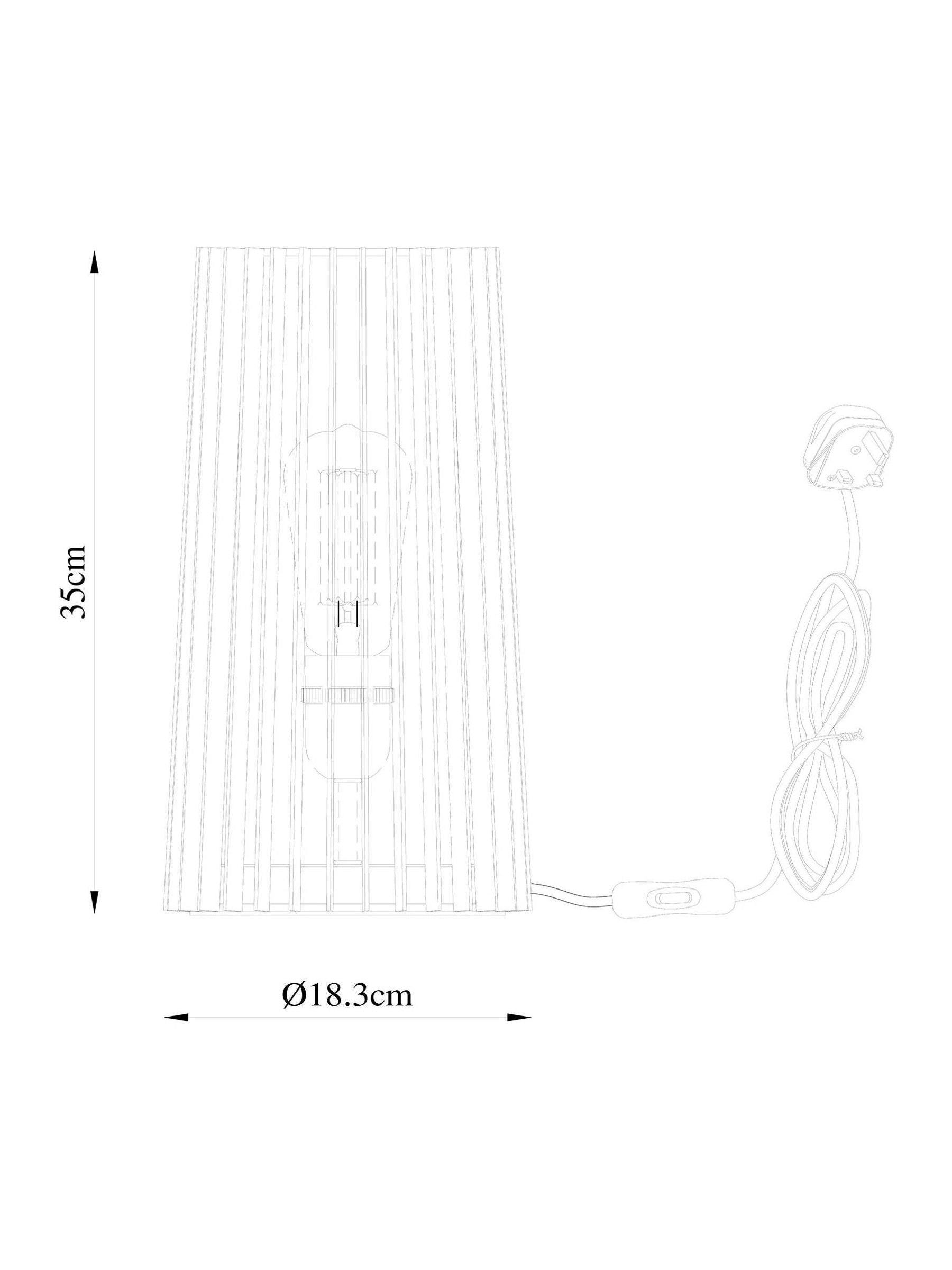 Black Brooklyn table lamp 35cm height, imported from the UK
