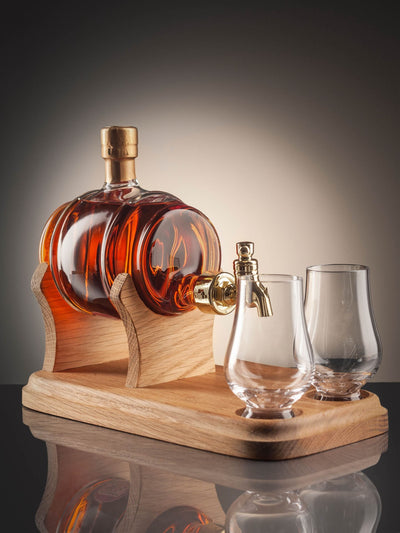 DrinksTime Whisky Barrel and Tap Decanter Set 35cl
