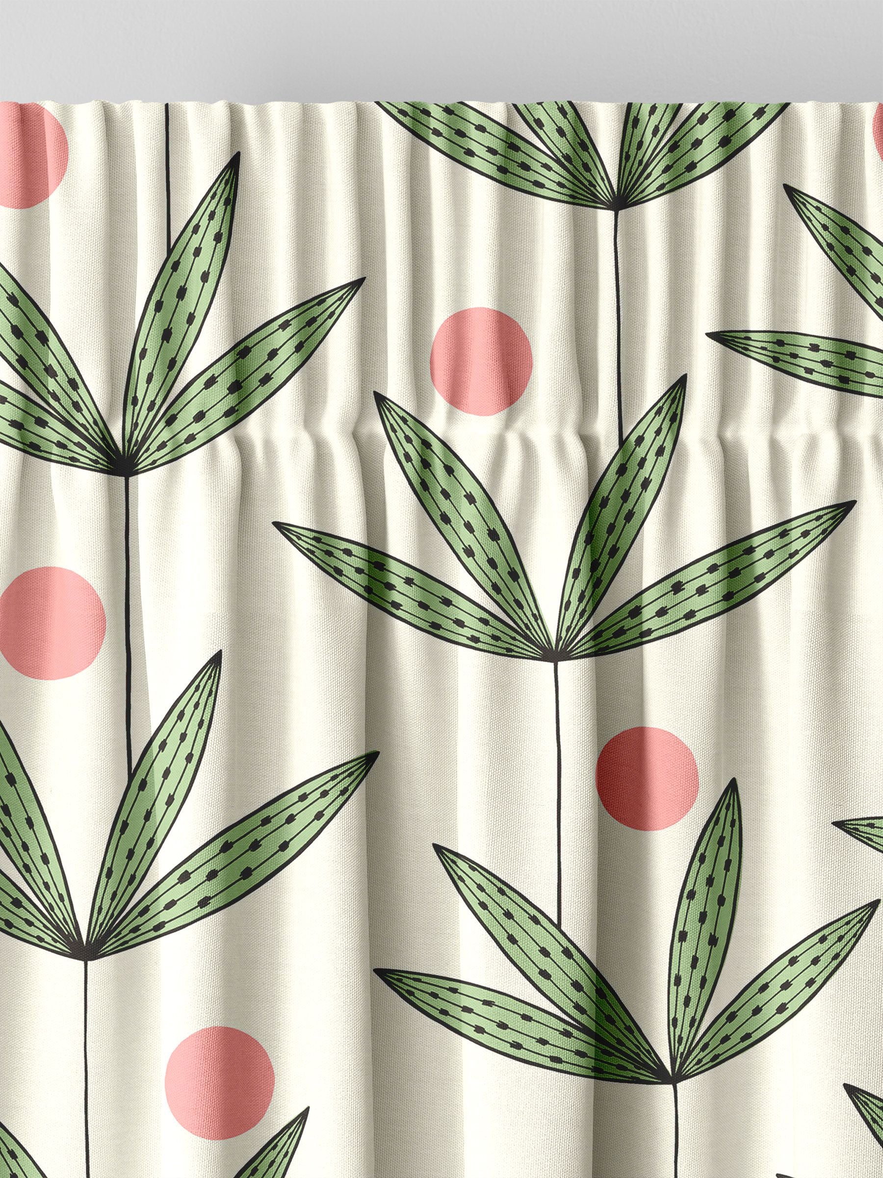 MissPrint Glades Palm Tree made to measure curtains, UK version