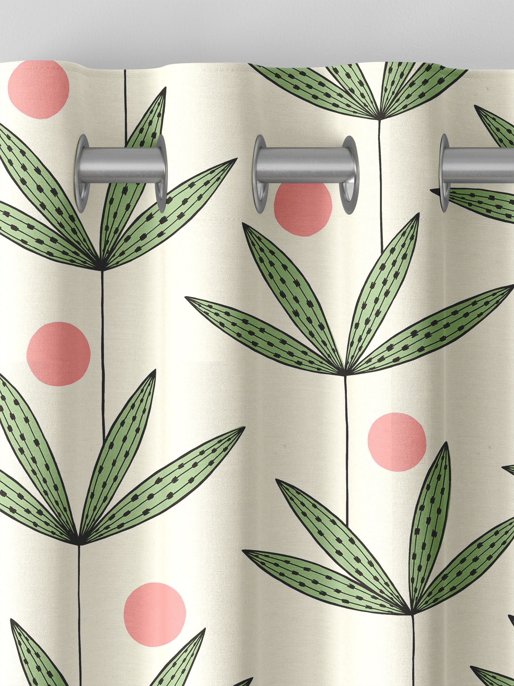 MissPrint Glades Palm Tree made to measure curtains, UK version