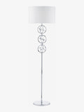 Dar Lighting Chrome Venus floor lamp with ivory faux silk shade - British product