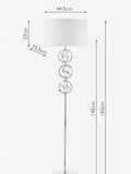 Dar Lighting Chrome Venus floor lamp with ivory faux silk shade - British product