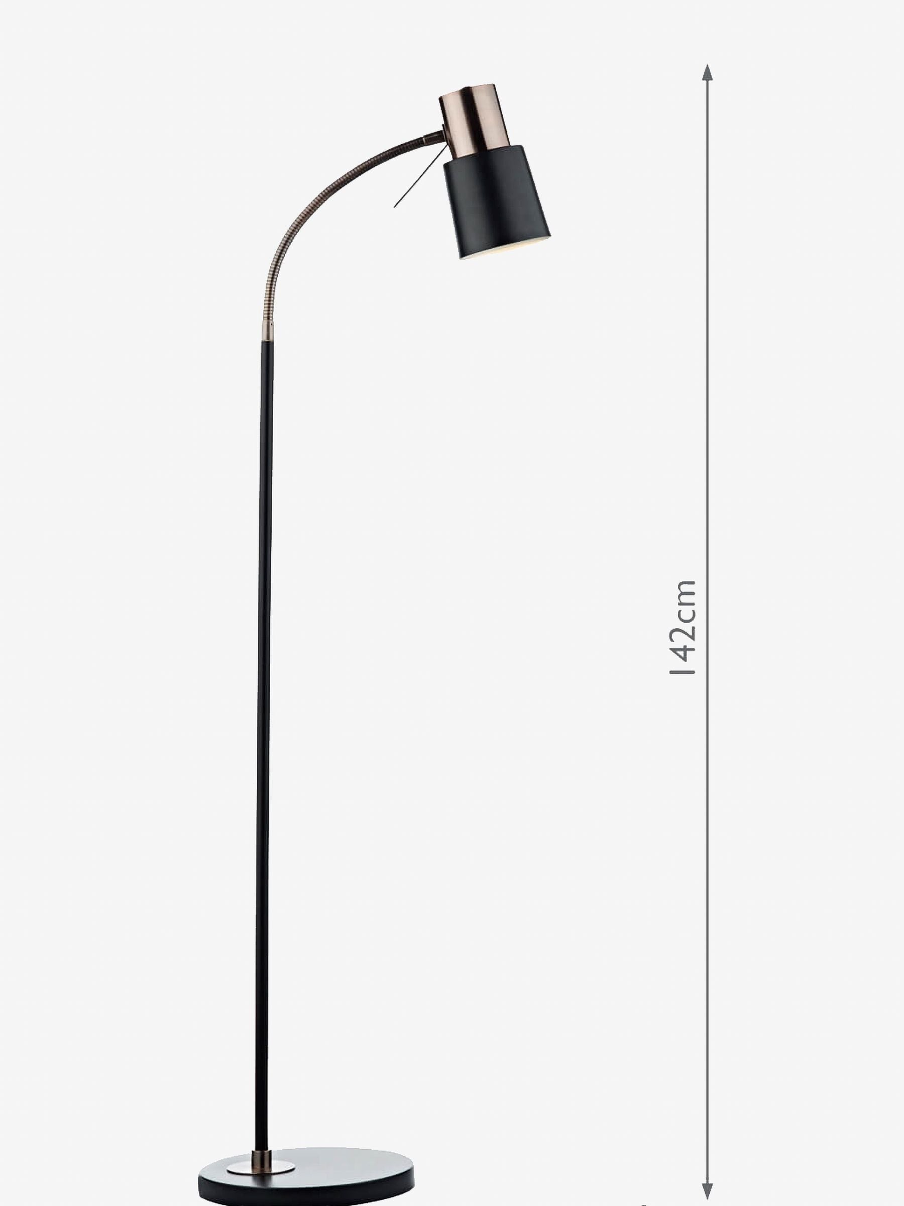 Dar Lighting James floor lamp matt black with copper accents - British product