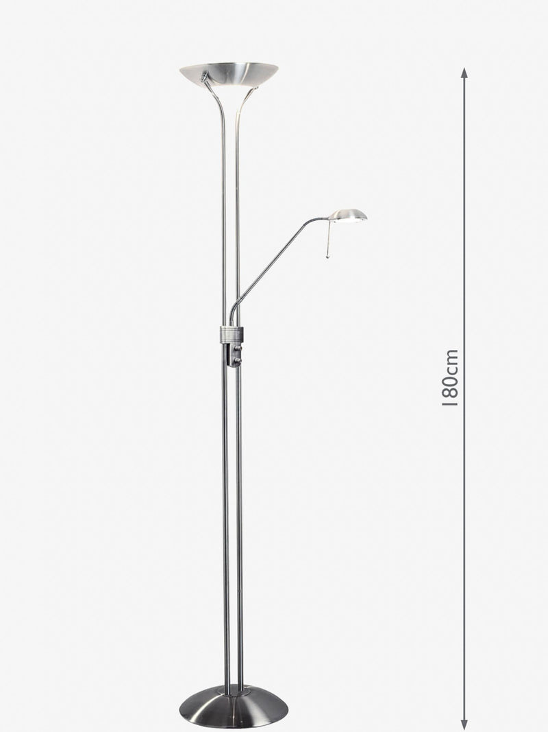 Dar Lighting Chrome Hannah floor lamp H180cm, imported from the UK