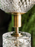 Rockett St George clear cut glass decanter rechargeable lamp, UK version