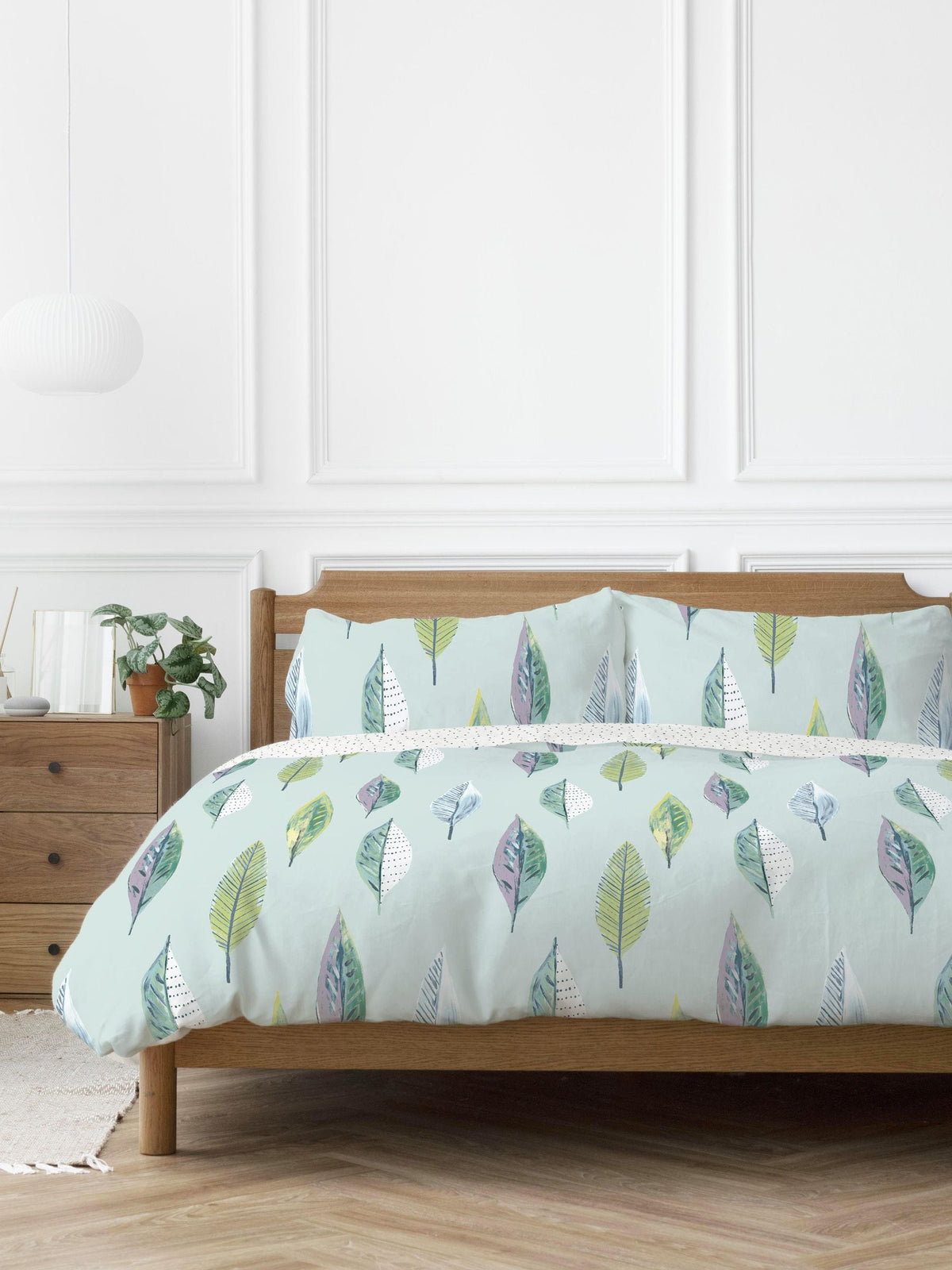 Copenhagen Home Flynn duck egg blue kingsize duvet cover and pillowcase set - British product