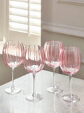 Set of 4 Pink Ottilie Wine Glasses