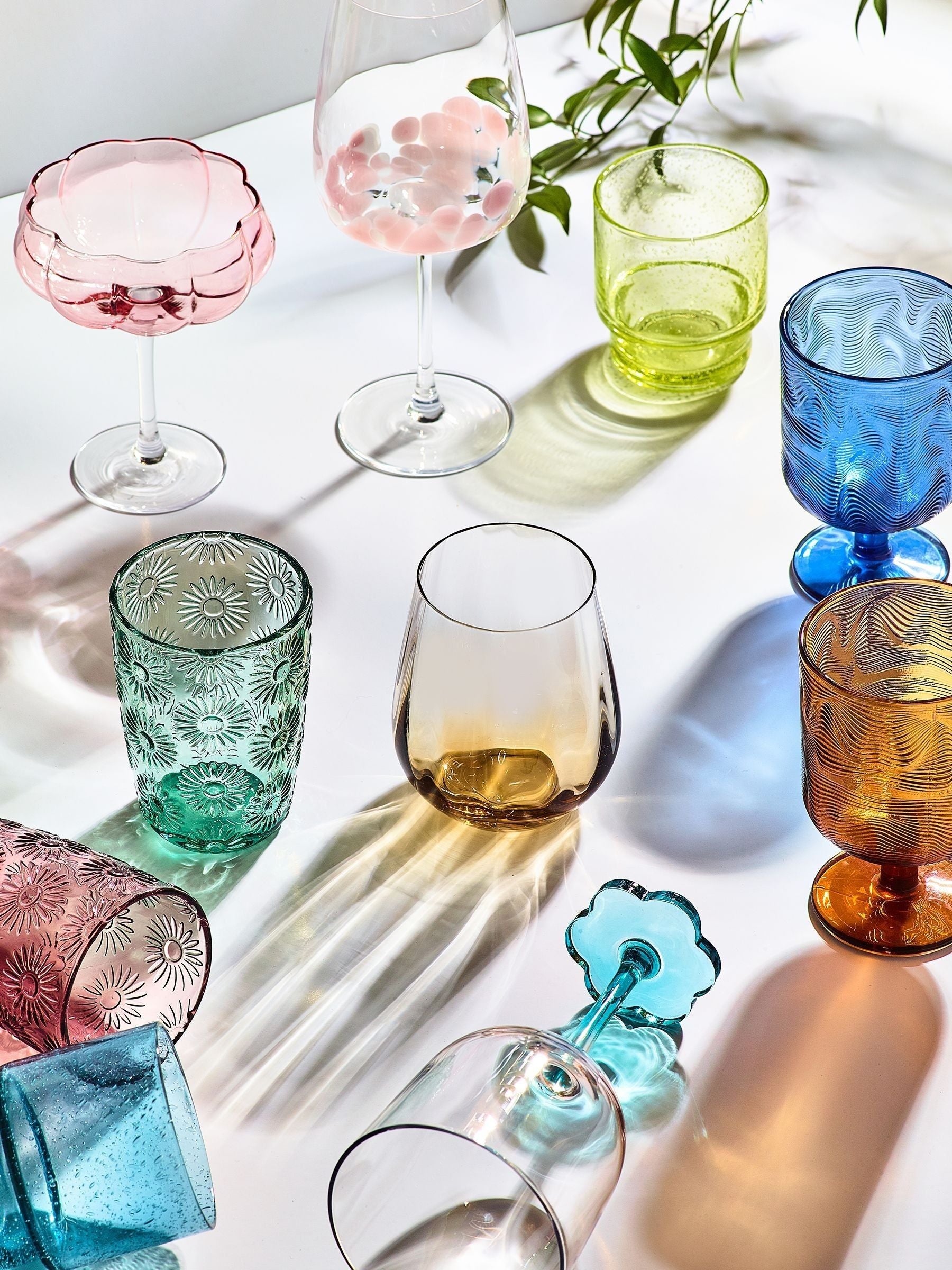 Ottilie pink coupe glasses set of 2 (British brand)