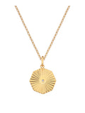 Gold Plated Sterling Silver Diamond Pendant Necklace with Octagon Design