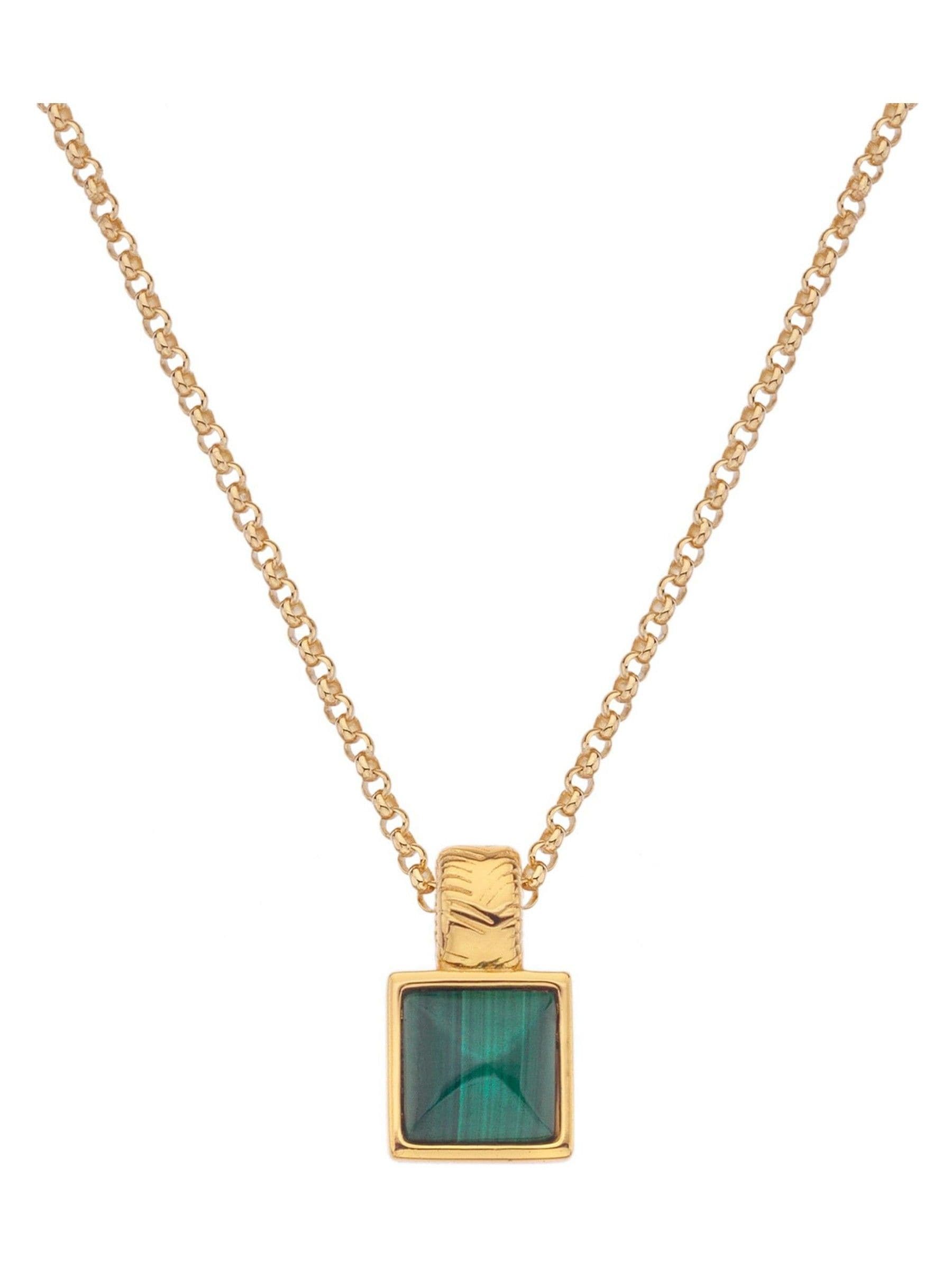 Hot Diamonds malachite square pendant necklace, UK version