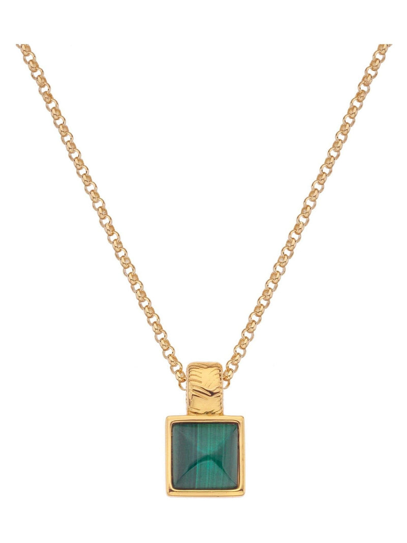 Hot Diamonds malachite square pendant necklace, UK version