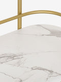 Gold Valencia bar trolley with marble shelves (British brand)