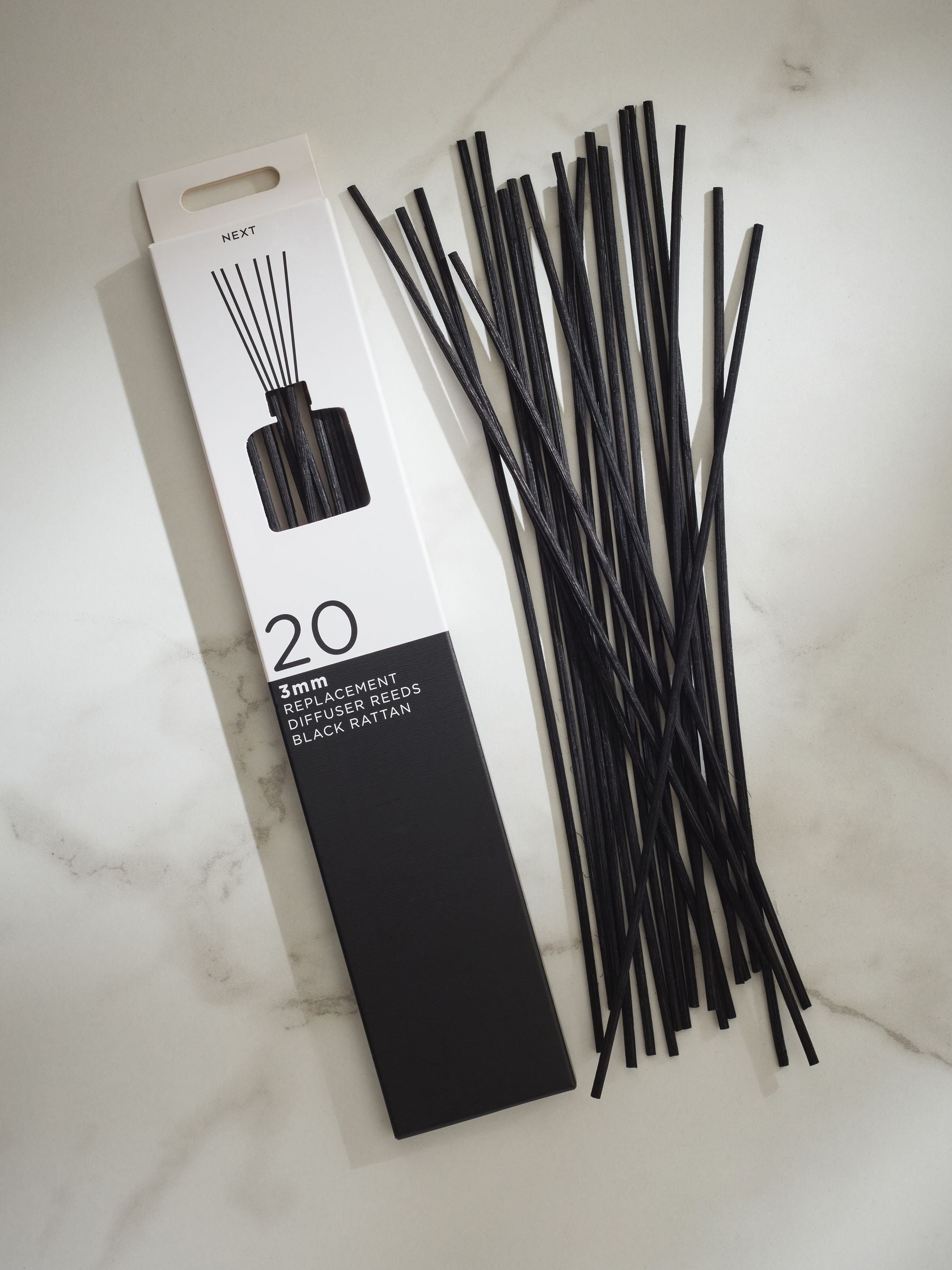 Lot de 20 anches de diffuseur en rotin noir pour parfum d'ambiance (marque britannique)