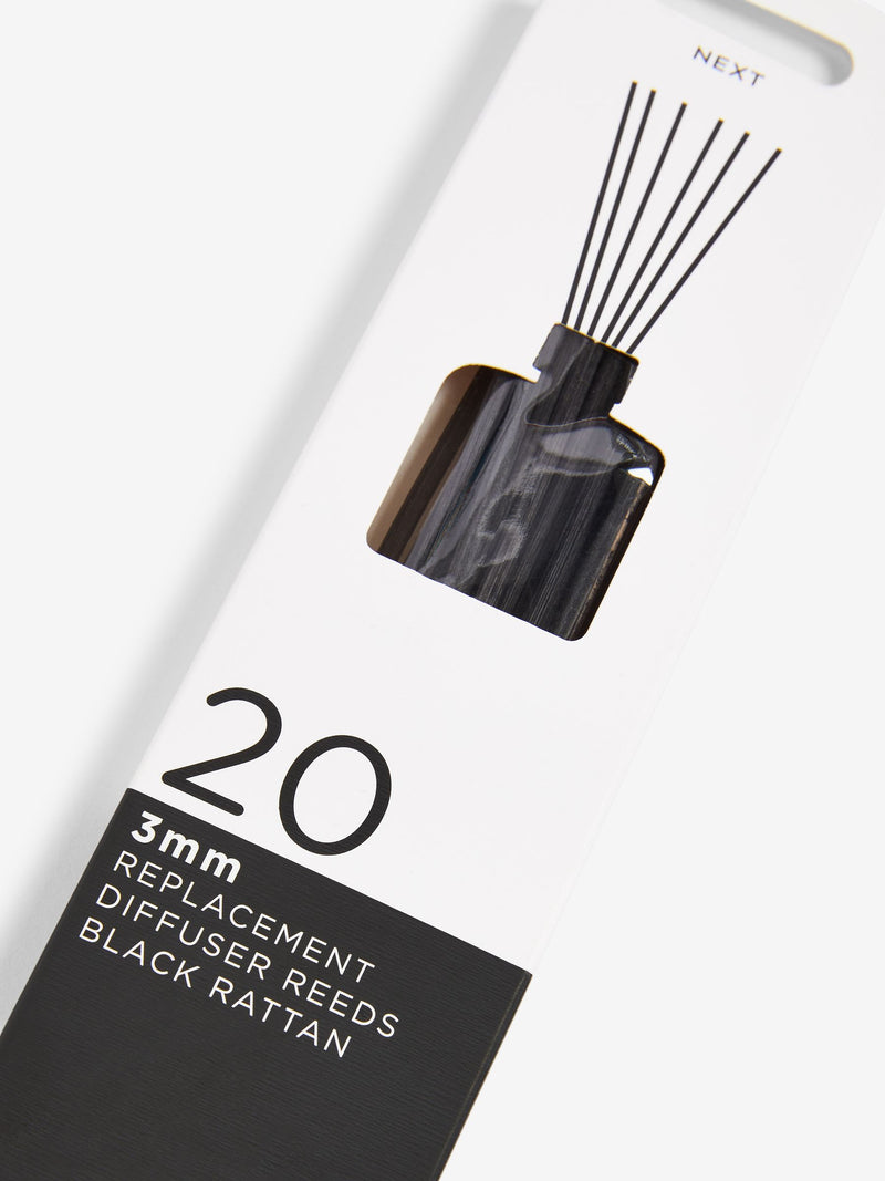 Lot de 20 anches de diffuseur en rotin noir pour parfum d'ambiance (marque britannique)