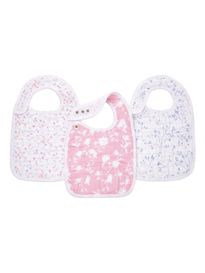 Next aden + anais Pink 100% Cotton Snap Bibs 3 Pack- Buy online at McGrocer