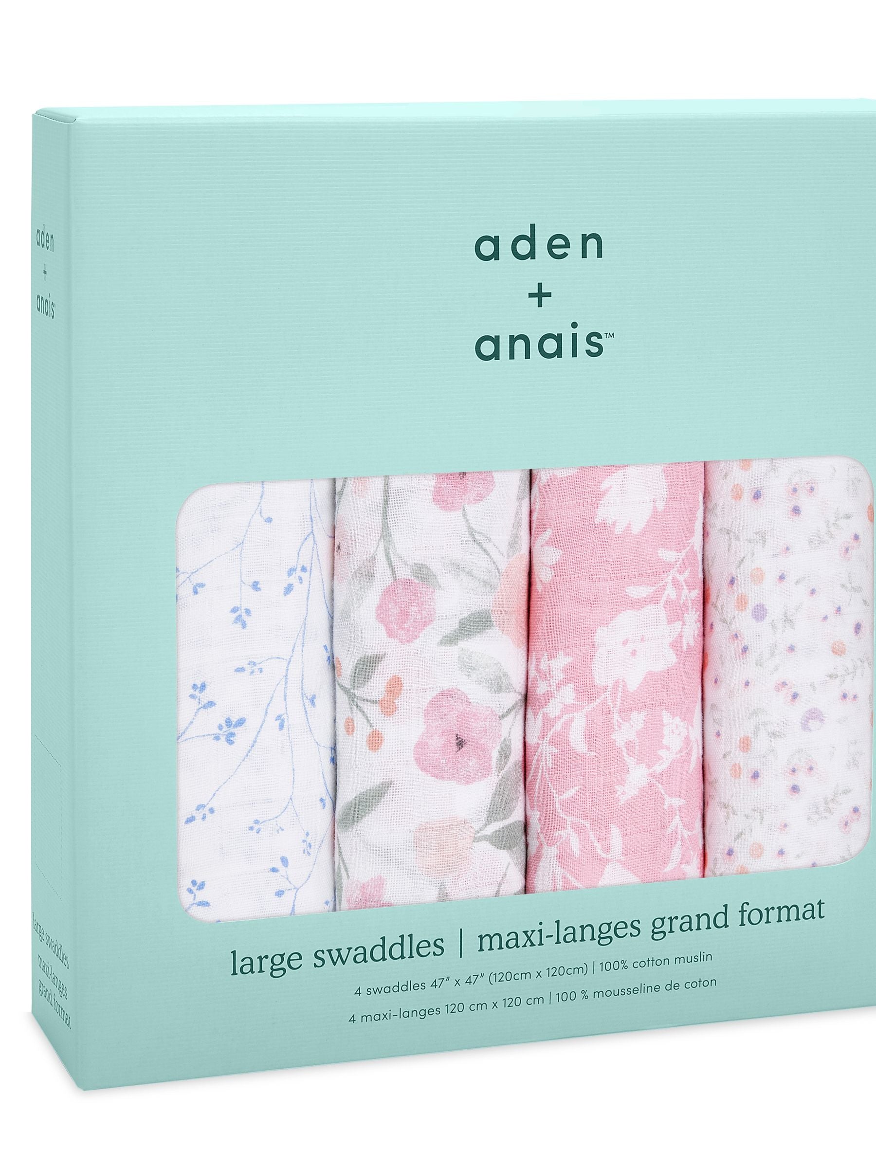 aden anais Ma Fleur muslin blankets 4 pack large, imported from the UK
