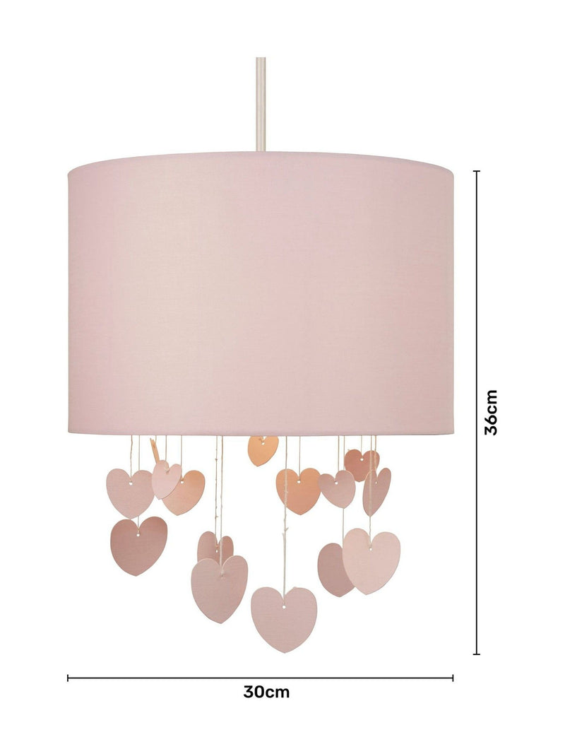 glow pink hearts shade ceiling light - British product