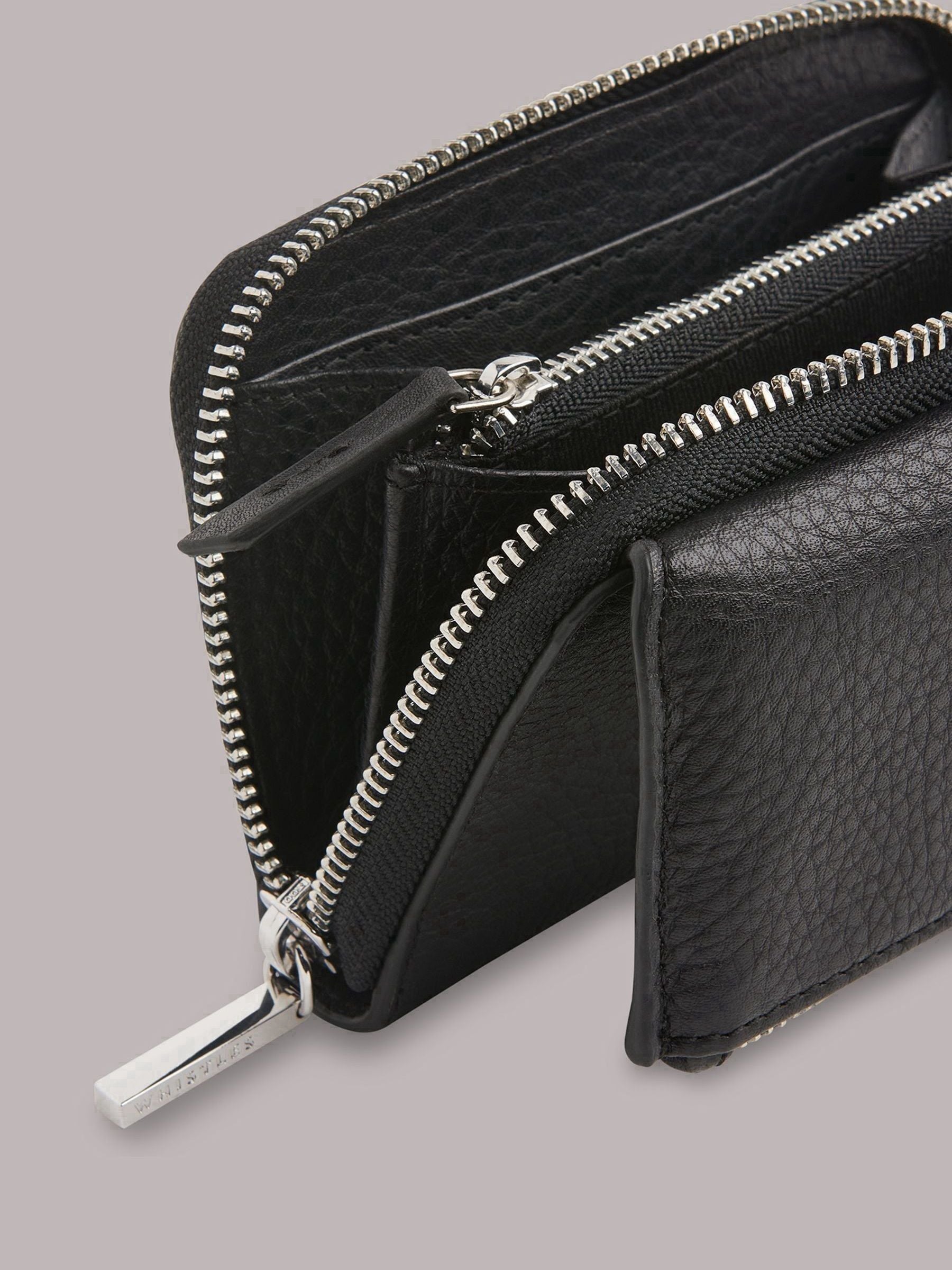 Whistles Black Bibi Zip Purse 100% leather - British product