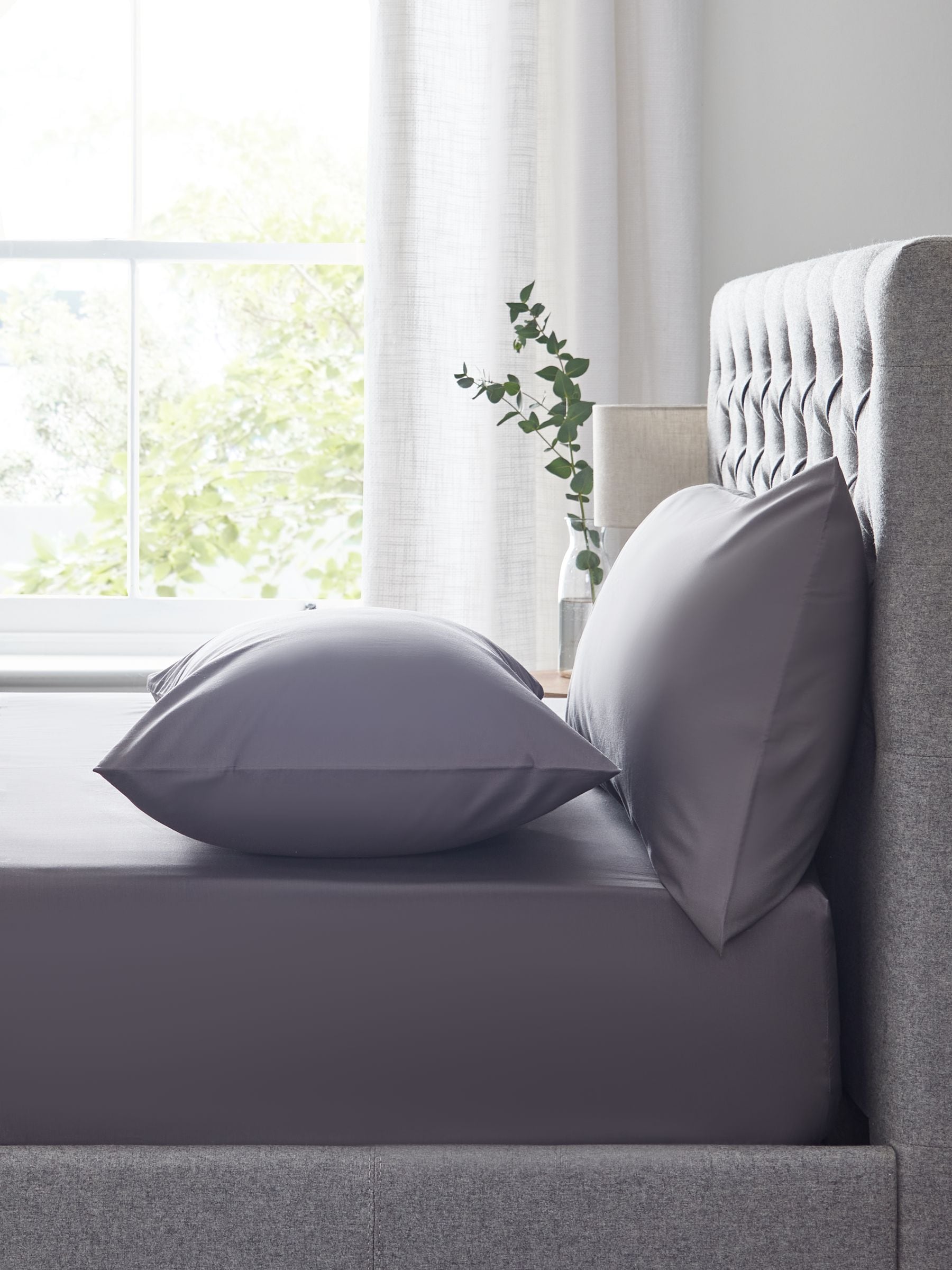 Grey Easy Care Polycotton Fitted Sheet