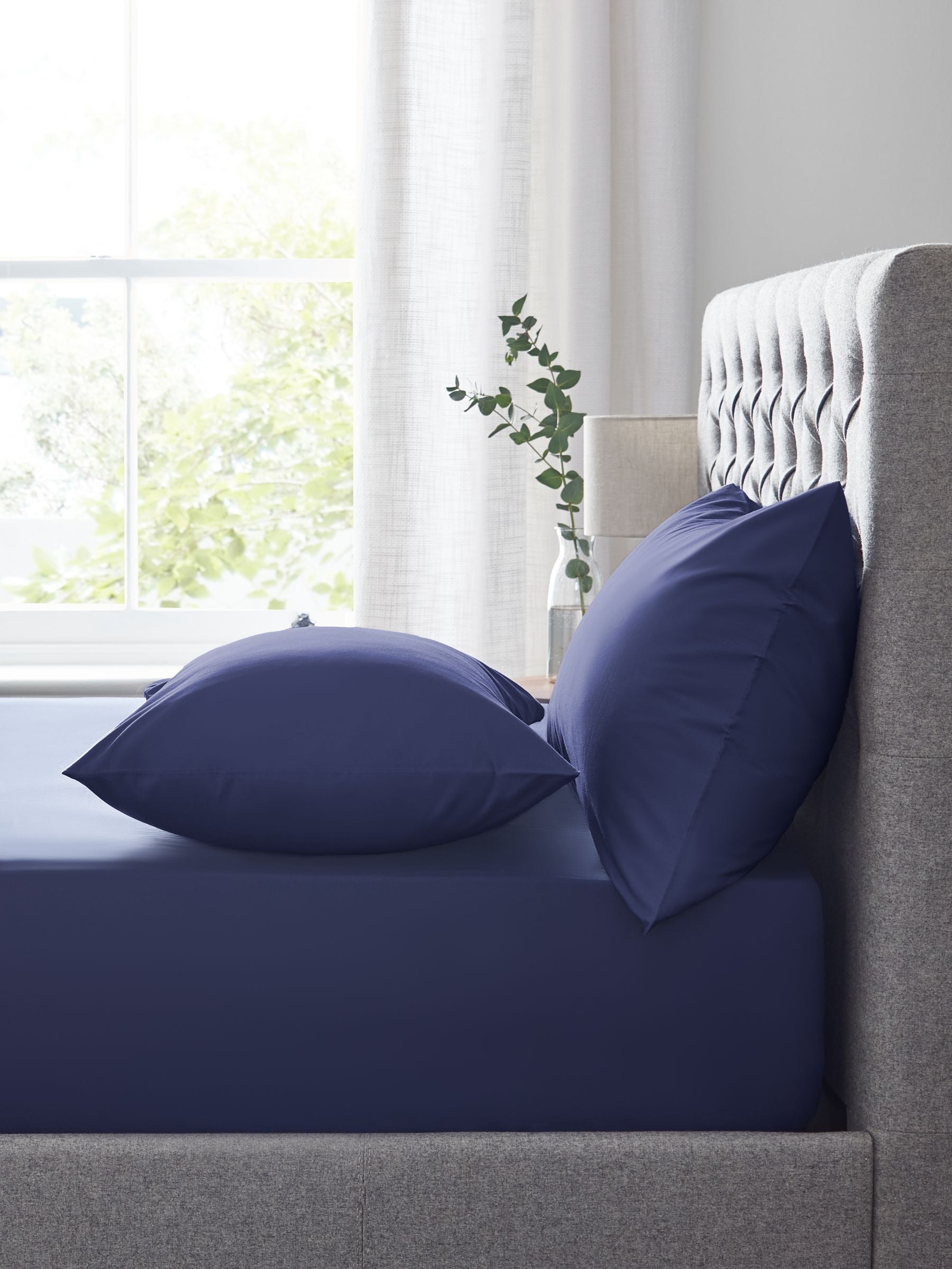 Grey Easy Care Polycotton Fitted Sheet
