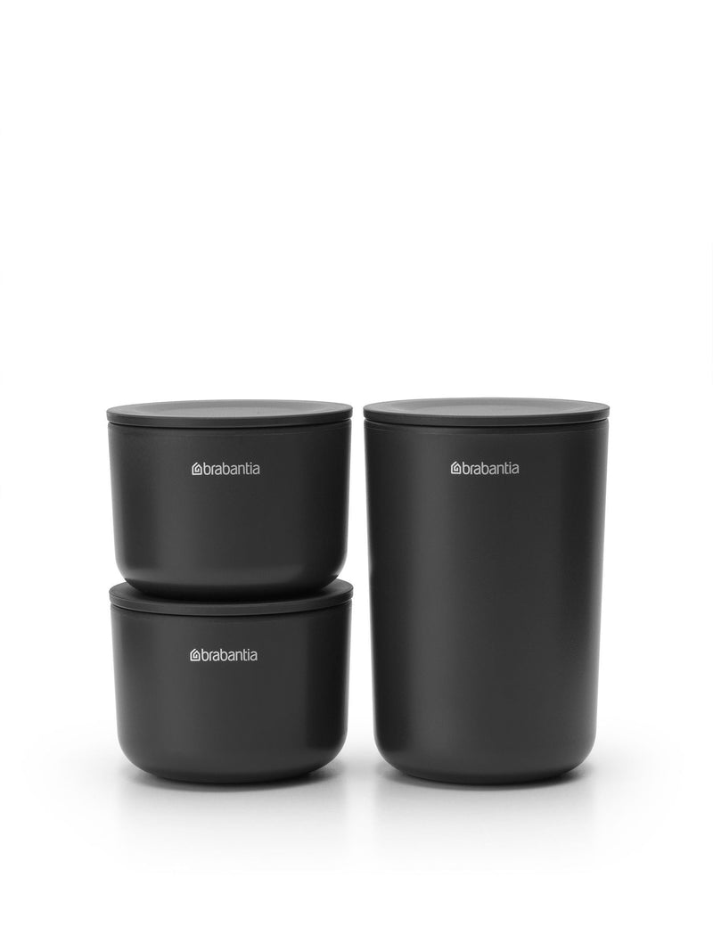 Brabantia Grey ReNew storage pots set of three - British product