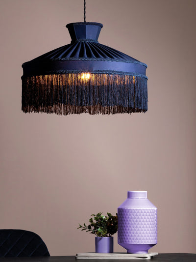 Next BHS Blue Fringed Shade Ceiling Light- Buy online at McGrocer
