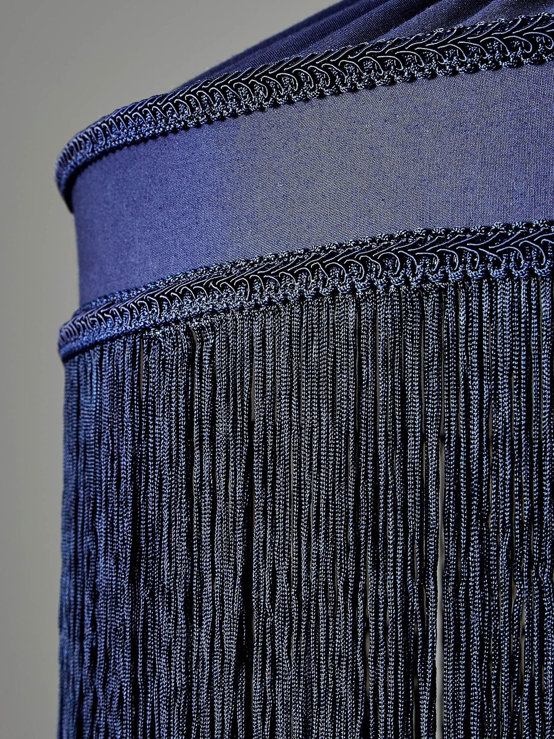 BHS dark blue fringed shade ceiling light, UK version