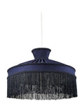 BHS dark blue fringed shade ceiling light, UK version