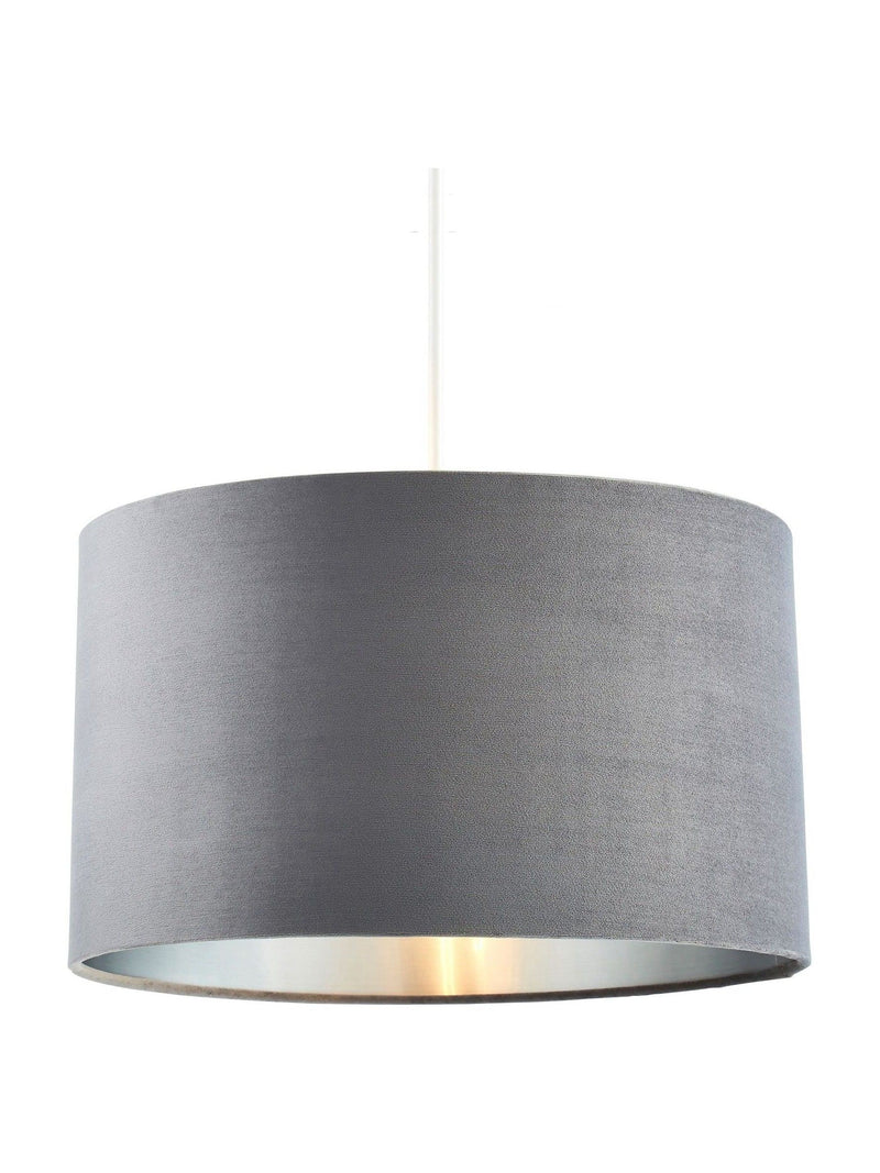 BHS grey velvet shade ceiling light 40cm, imported from the UK