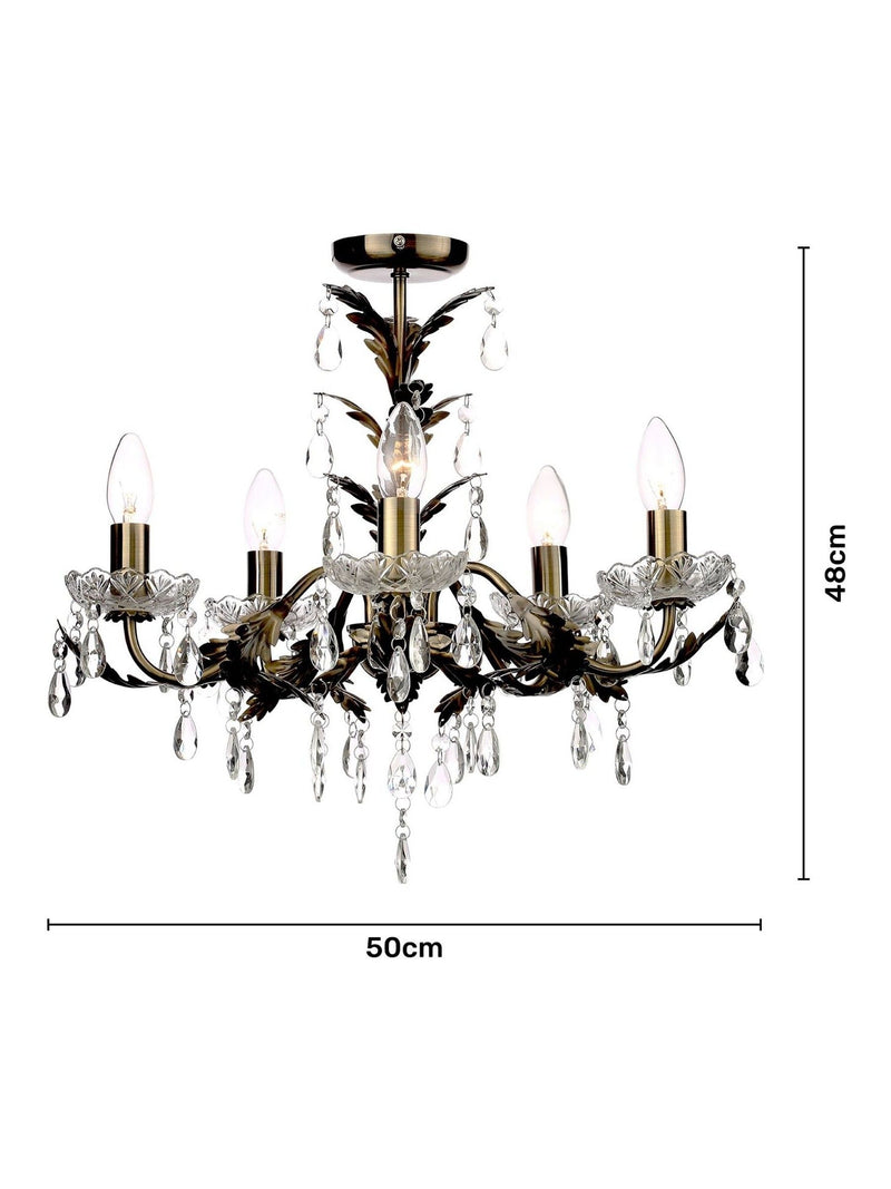 BHS Brass Paisley flush chandelier - British product