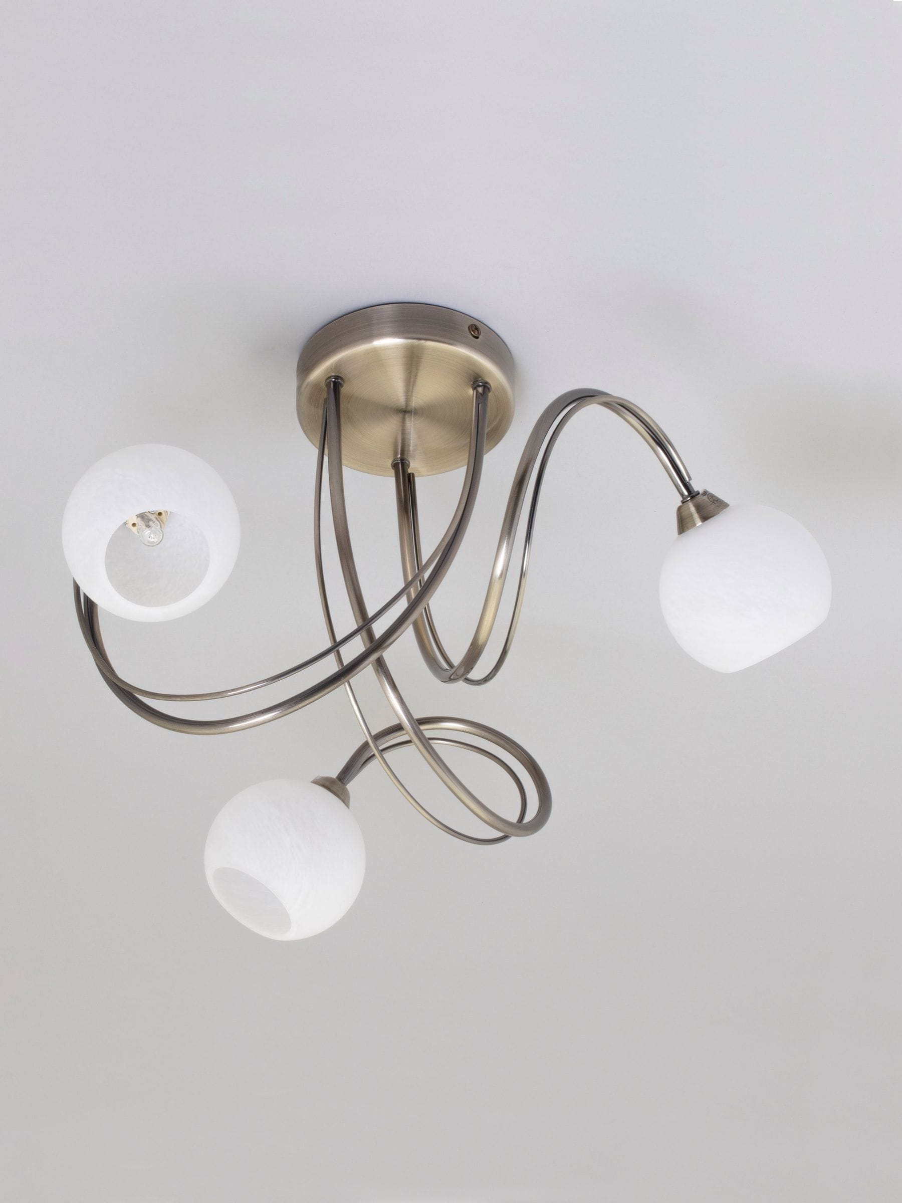 BHS brass Soni 3-light flush ceiling light - British product
