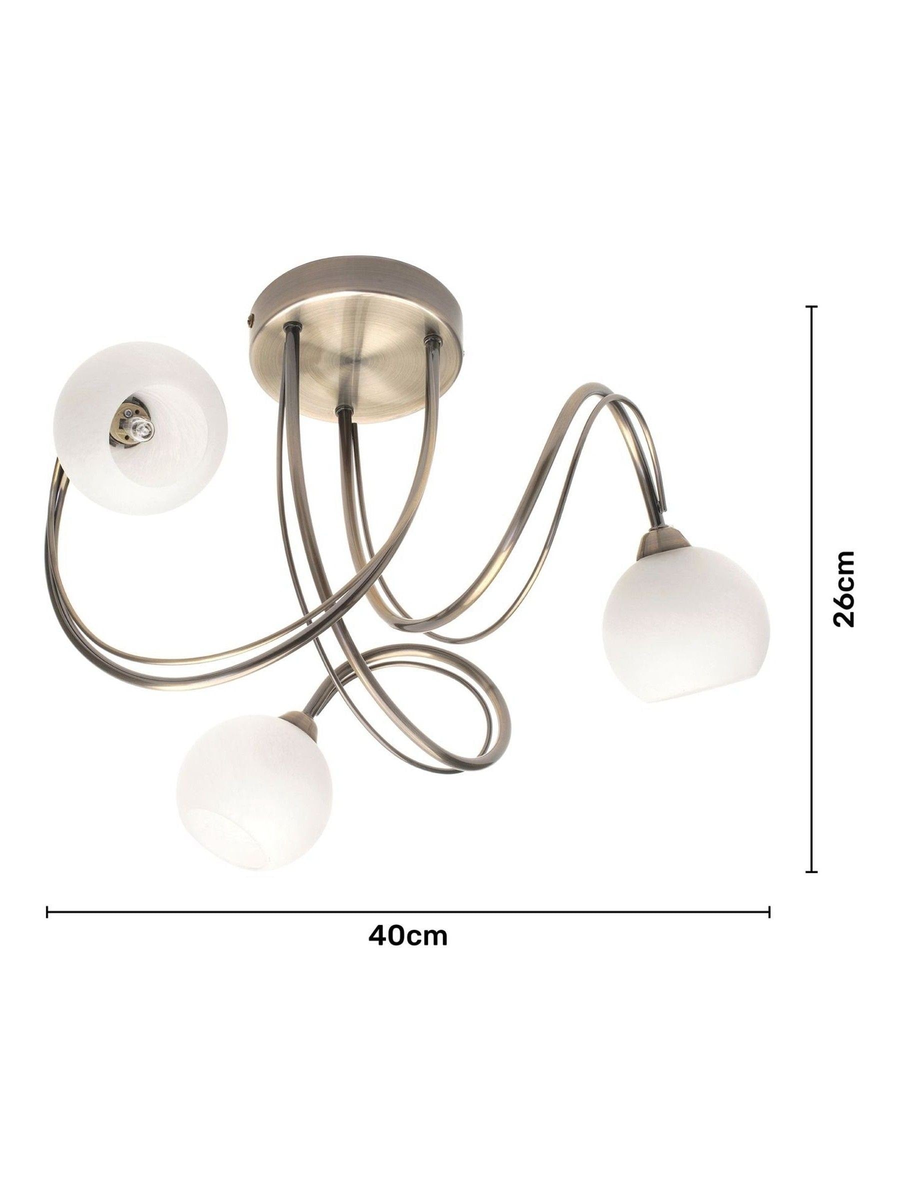 BHS brass Soni 3-light flush ceiling light - British product