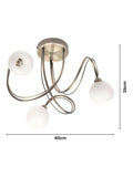BHS brass Soni 3-light flush ceiling light - British product