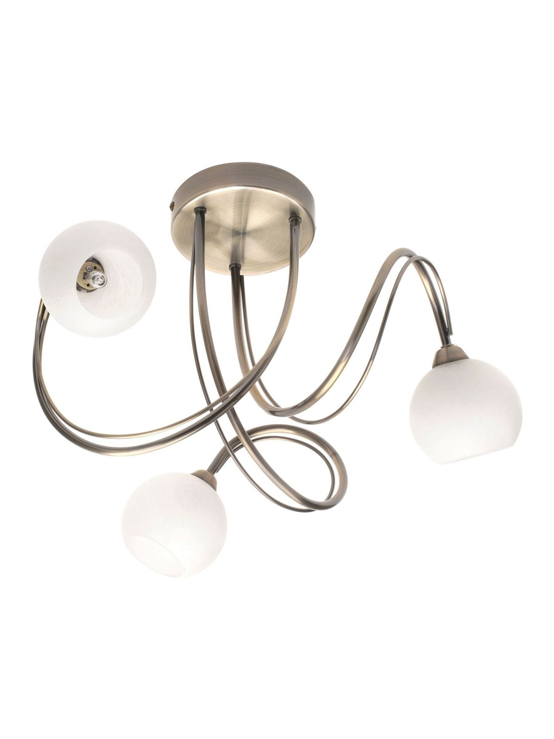 BHS brass Soni 3-light flush ceiling light - British product