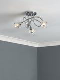 BHS Silver Marianne 5 Light Flush Ceiling Light