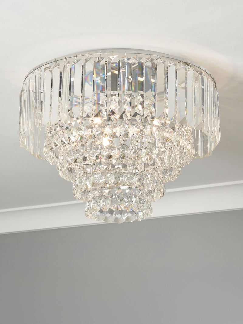 BHS Silver Paladina flush ceiling light, UK version