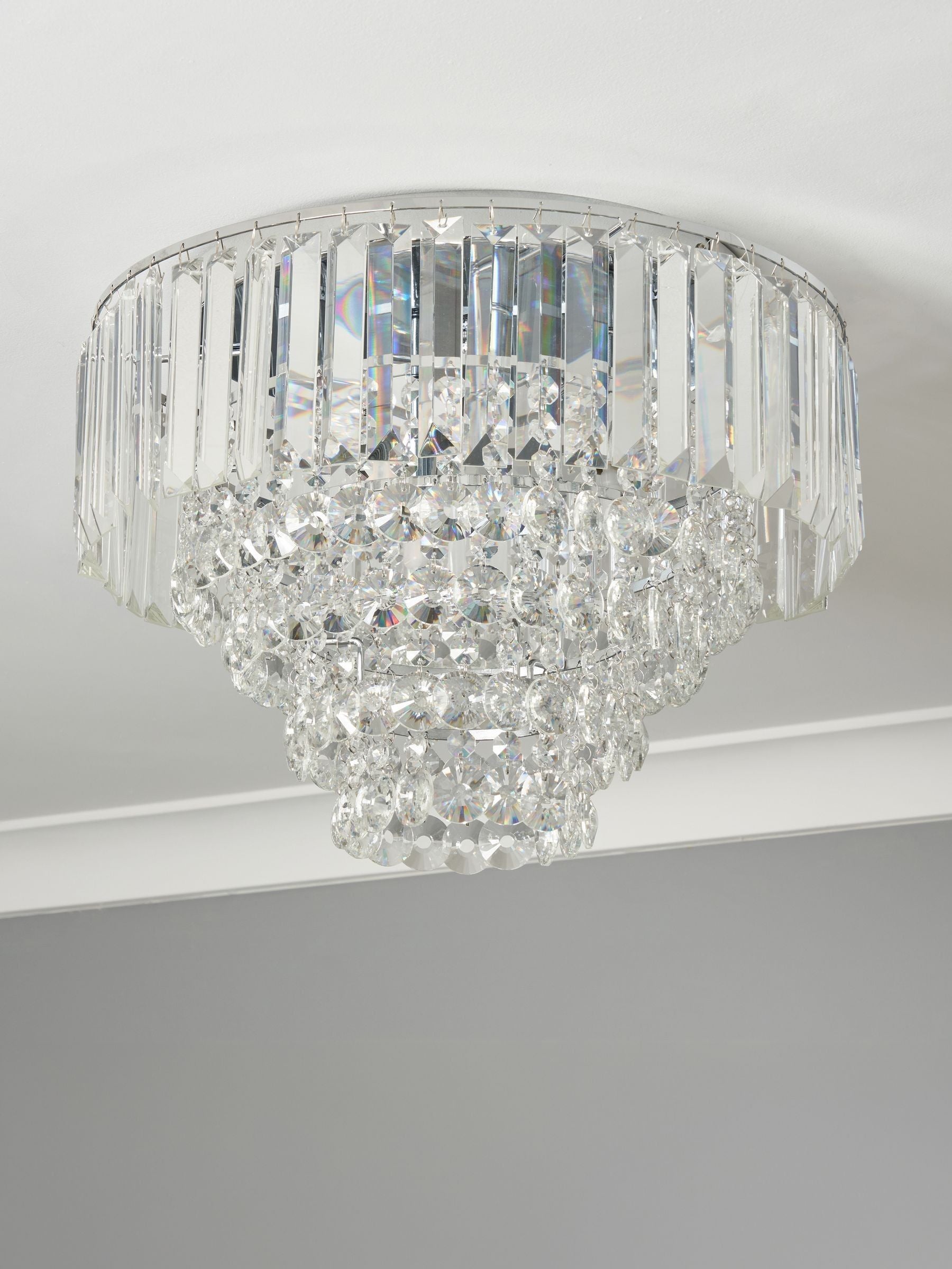BHS Silver Paladina flush ceiling light, UK version