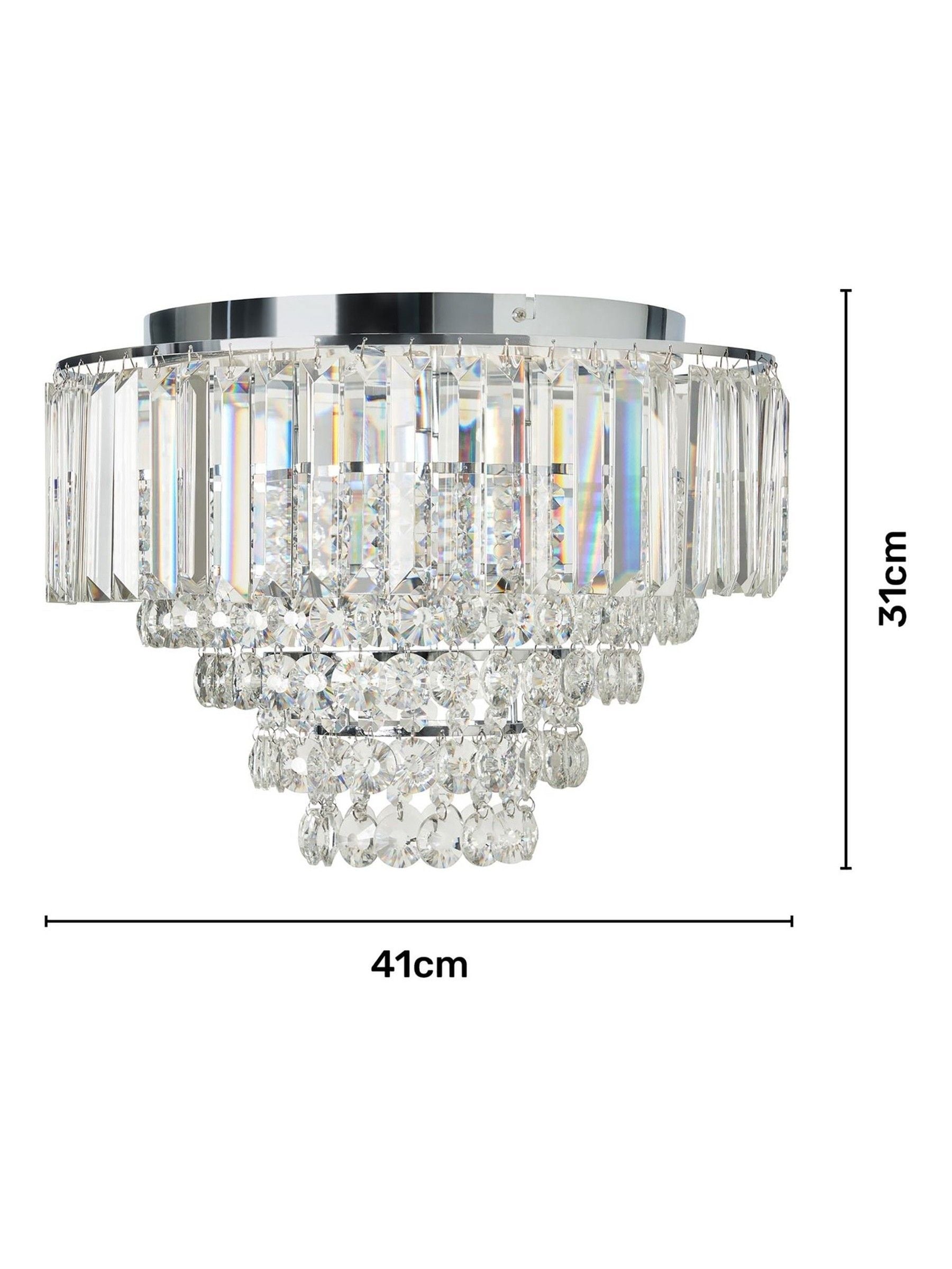 BHS Silver Paladina flush ceiling light, UK version