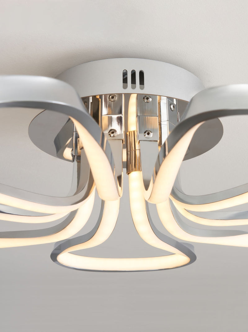 BHS Chrome Alvar LED 5 Petals flush ceiling light - British product