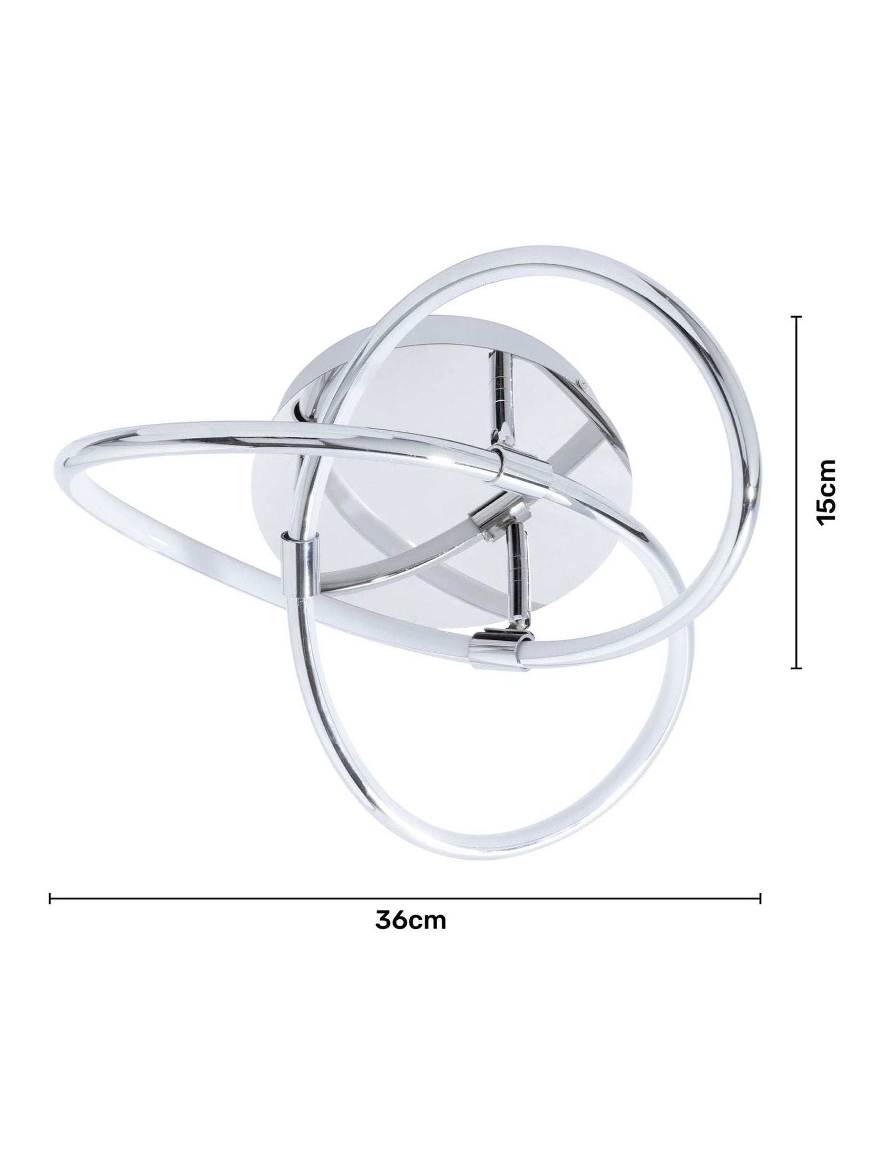 BHS chrome LED knotted flush ceiling light, UK version