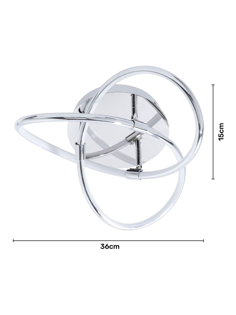 BHS chrome LED knotted flush ceiling light, UK version