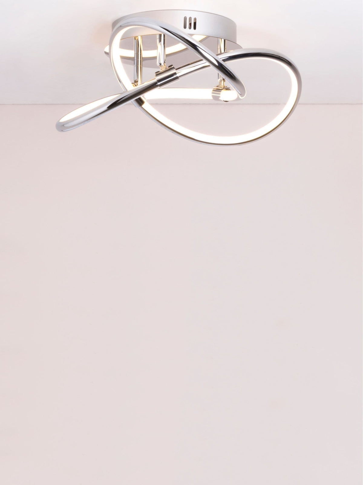 BHS chrome LED knotted flush ceiling light, UK version