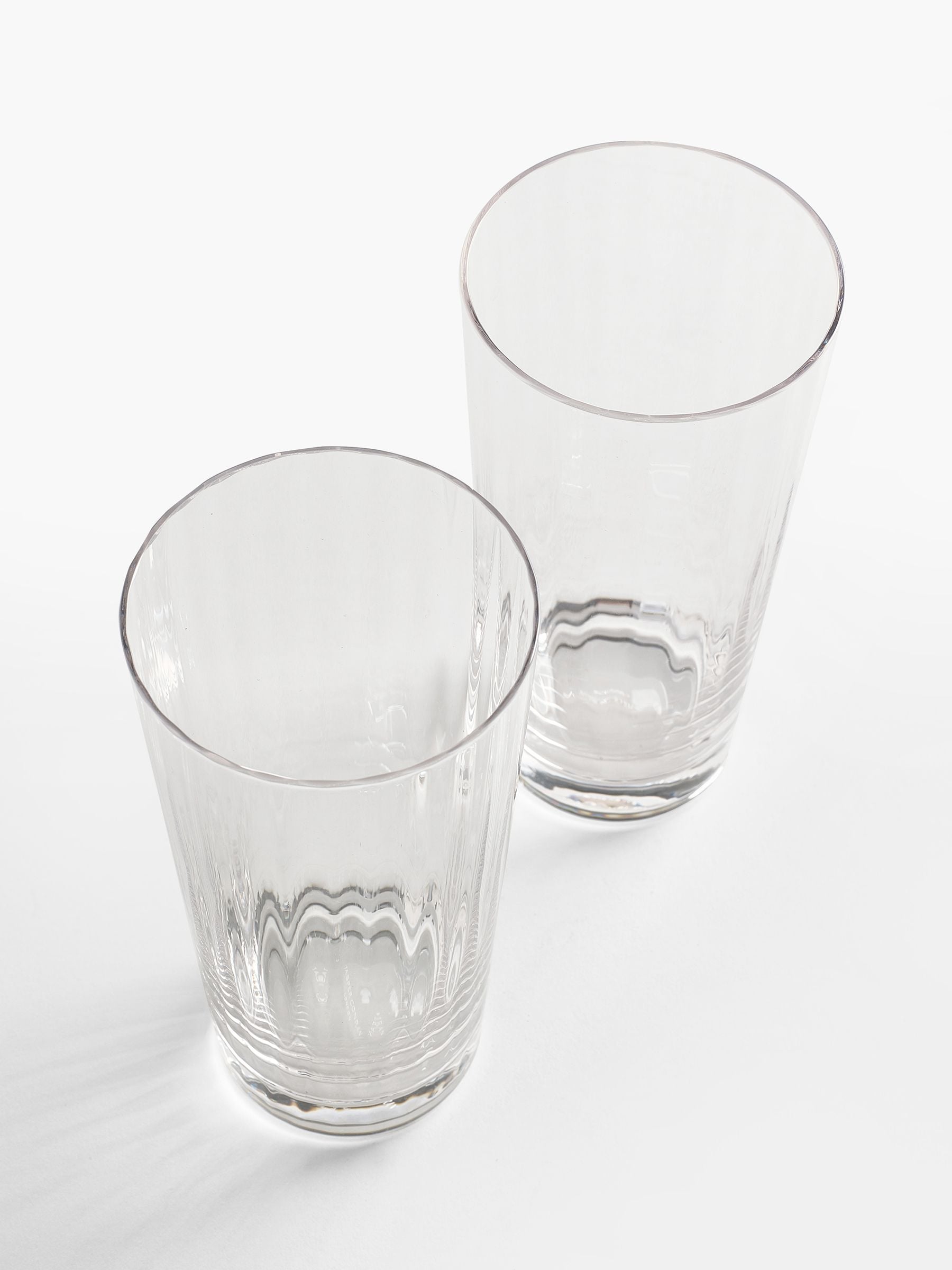 Jasper Conran London clear fluted tall tumbler glasses 15cm height set of 4, UK version